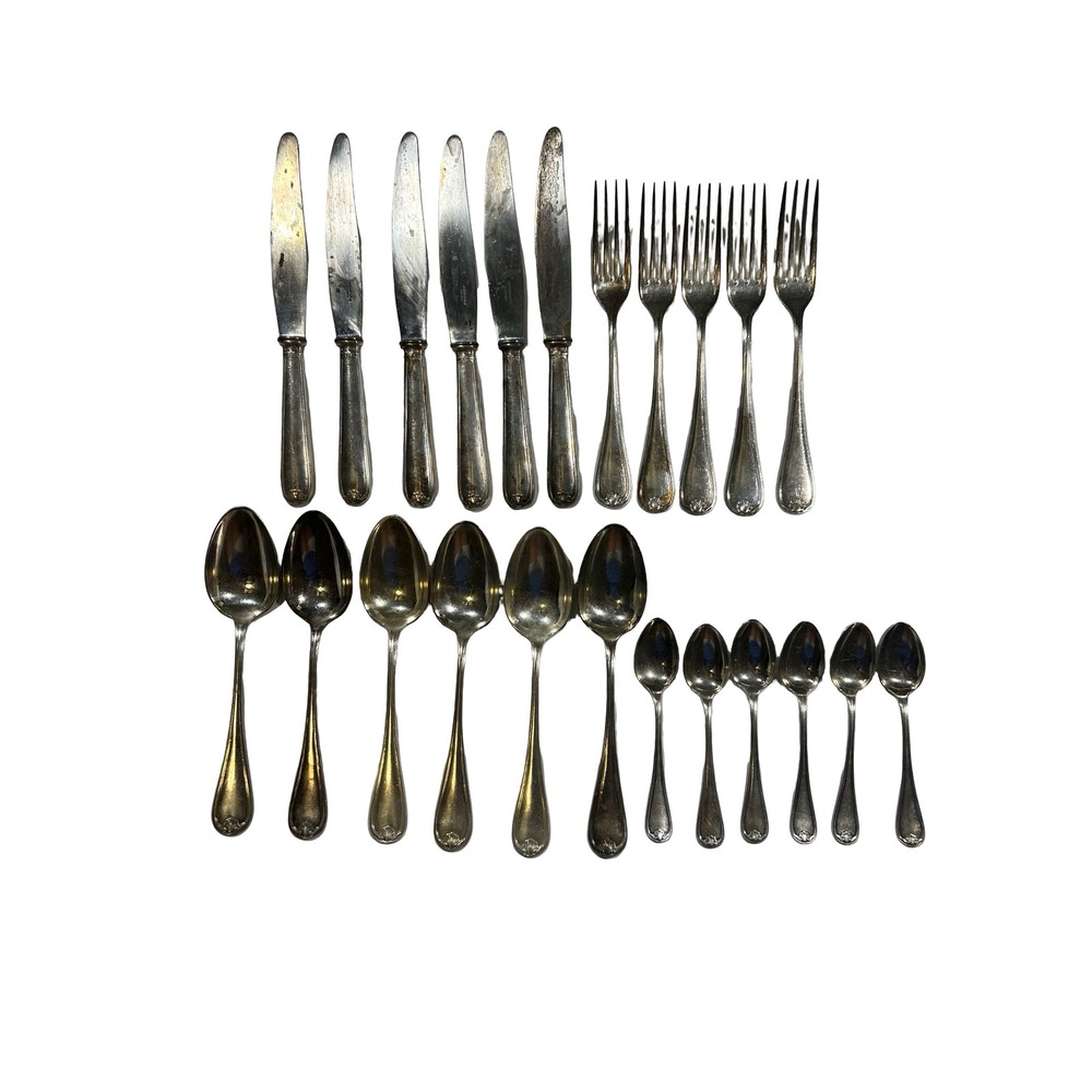 Vintage Christofle a Paris Silver Plated Flatware Set Shell Pattern 23 Pieces